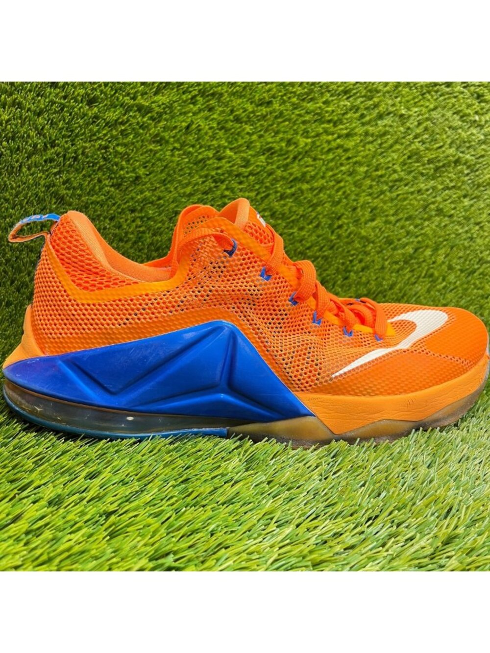 Nike LeBron 12 Low Cavs Classic Mens Size 14 Orange Blue Running Shoes Sneakers